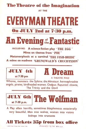 Poster for Hydra's week at the Everyman, July 1974