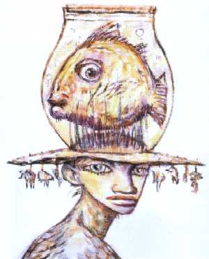 Abarat - woman with fishbowl hat