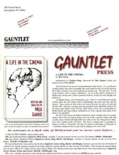 Gauntlet Press newsletter
