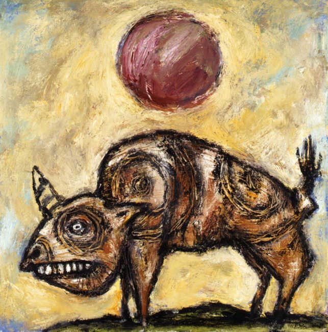 Clive Barker - Unicorn Buffalo With Red Sun