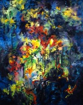 Forest With Bird by Clive Barker, oil on canvas