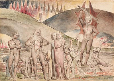 William Blake - The Schismatics and Sowers of Discord: Mahomet, from Dante's Inferno