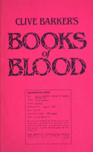 Books Of Blood 2, Berkley 1986 proof