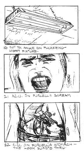 Storyboard of Purcell's death by Janet Cushnik