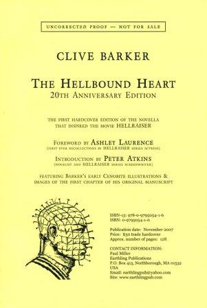 Clive Barker - Hellbound Heart proof edition