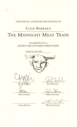 Clive Barker - The Midnight Meat Train, Ultra-deluxe Edition