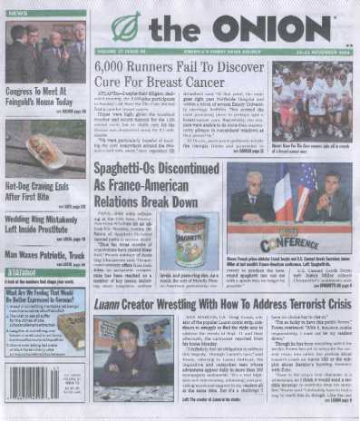 The Onion, 15 - 21 November 2001