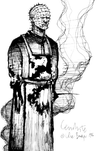 Sketch of Pinhead by Clive Barker, 1986